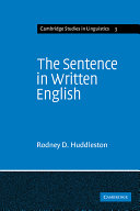 The sentence in written English ; a syntactic study based on an analysis of scientific texts /