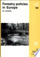 Forestry policies in Europe : an analysis /