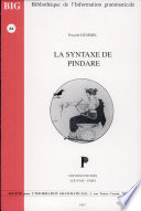 La syntaxe de Pindare /