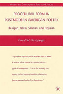 Procedural form in postmodern American poetry : Berrigan, Antin, Silliman, and Hejinian /