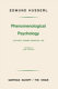 Phenomenological psychology : lectures, summer semester, 1925 /