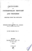 Criticisms on contemporary thought and thinkers /