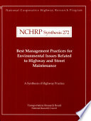 Best management practices for environmental issues related to highway and street maintenance /