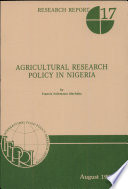 Agricultural research policy in Nigeria /