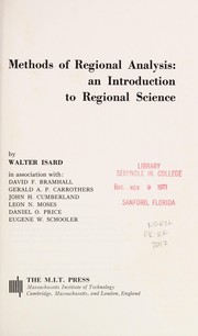 Methods of regional analysis; an introduction to regional science,