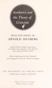 Aesthetics and the theory of criticism /