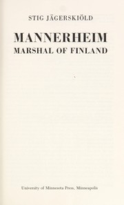 Mannerheim, Marshal of Finland /