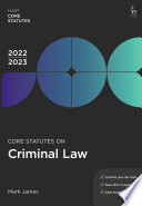 CORE STATUTES ON CRIMINAL LAW 2022-23.