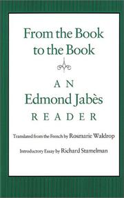 From the book to the book : an Edmond Jabès reader /