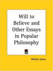 The will to believe and other essays in popular philosophy /