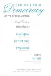 The challenge of democracy : government in America /