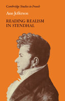 Reading realism in Stendhal /