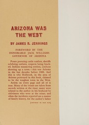 Arizona was the West /