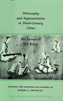 Philosophy and argumentation in third-century China : the essays of Hsi Kang /