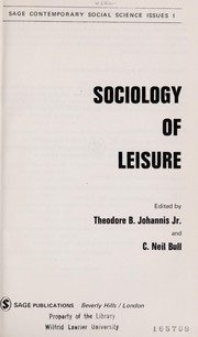 Sociology of leisure /