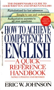How to achieve competence in English : a quick reference  handbook /