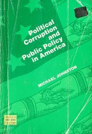 Political corruption and public policy in America /