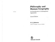 Philosophy and human geography : an introduction to contemporary approaches /