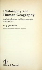 Philosophy and human geography : an introduction to contemporary approaches /