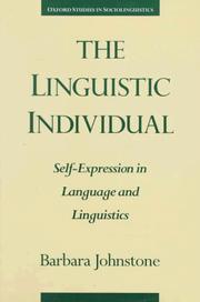 The linguistic individual : self-expression in language and linguistics /