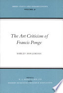 The art criticism of Francis Ponge /