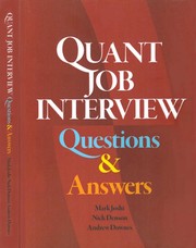 Quant job interview : questions and answers /