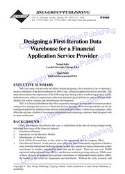 Designing a first-iteration data warehouse for a financial application service provider /