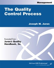 The quality control process /