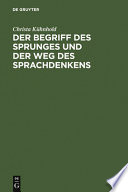 Der Begriff des Sprunges und der Weg des Sprachdenkens : eine Einf. in Kierkegaard /