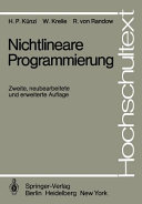 Nichtlineare Programmierung /