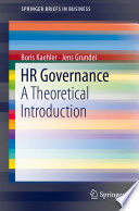 HR Governance : A Theoretical Introduction /