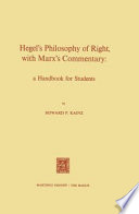 Hegel's Philosophy of Right, with Marx's Commentary : a Handbook for Students /