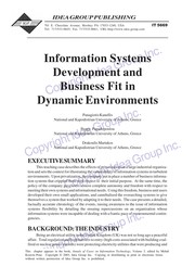 Information systems development and business fit in dynamic environments /