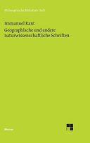 Geographische und andere naturwissenschaftliche Schriften /