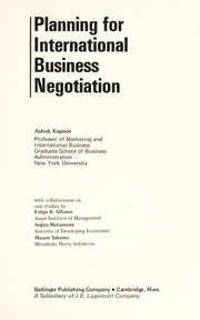 Planning for international business negotiation /