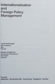 Internationalization and foreign policy management /
