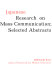 Japanese research on mass communication, selected abstracts /