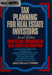 Tax planning for real estate investors : how to take advantage of real estate tax shelters /