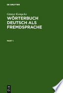 Wörterbuch Deutsch als Fremdsprache /