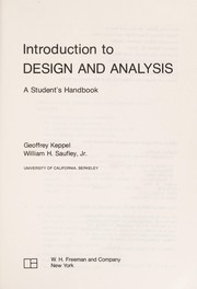 Introduction to design and analysis : a student's handbook /