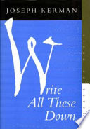 Write all these down : essays on music /