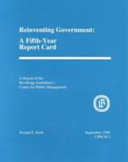 Reinventing government : a fifth-year report card /