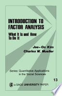 Introduction to factor analysis : what it is and how to do it /