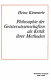 Philosophie der Geisteswissenschaften als Kritik ihrer Methoden /