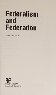 Federalism and federation /