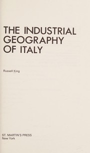 The industrial geography of Italy /