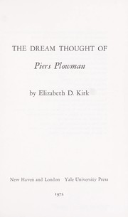 The dream thought of Piers Plowman /