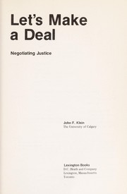 Let's make a deal : negotiating justice /