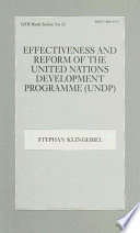 Effectiveness and reform of the United Nations Development Programme (UNDP) /