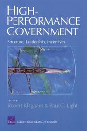 High-Performance Government Structure, Leadership, Incentives.
